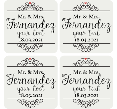 Sottobicchiere  personalizzabile Il signor e la signora - TenStickers