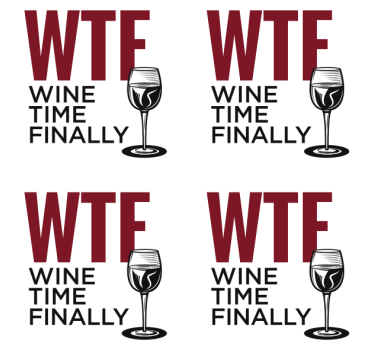 Sottobicchieri con frase momento vino wtf - TenStickers