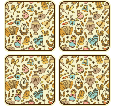 Sottobicchieri nerd motivi di arte popolare giocosa - TenStickers