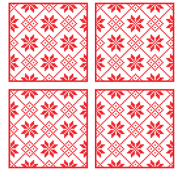 Sottobicchieri natalizi motivo floreale rosso - TenStickers