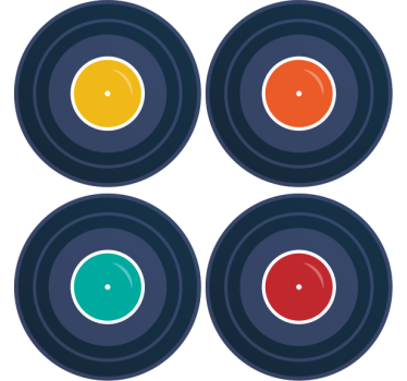 Sottobicchieri nerd ispirazione in vinile colorato - TenStickers