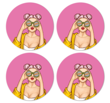 Sottobicchieri nerd personaggio giocoso con occhiali - TenStickers