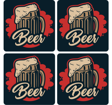 Sottobicchieri birra illustrazione di una mug schiumosa - TenStickers