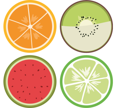 Sottobicchieri moderno fette di agrumi - TenStickers