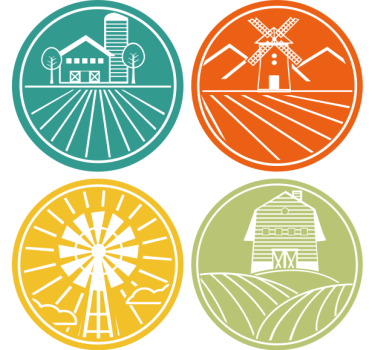 Sottobicchieri vintage grafiche circolari agricole - TenStickers
