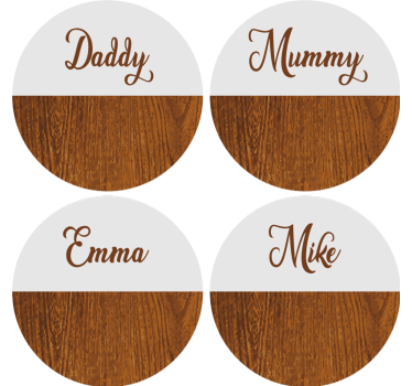Sottobicchiere  personalizzabile Marmo di legno - TenStickers