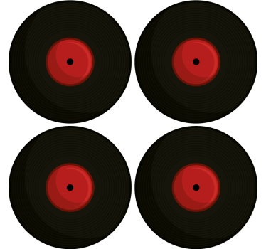Sottobicchieri vintage design dischi in vinile retro - TenStickers