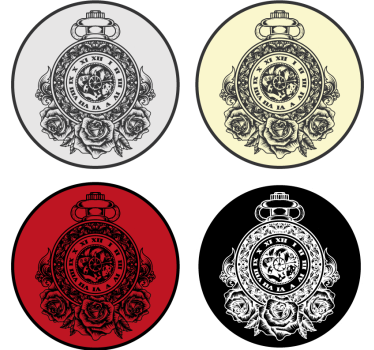 Sottobicchieri vintage orologi da tasca con rose - TenStickers