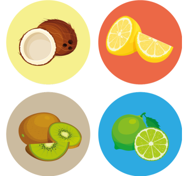 Sottobicchieri moderno collezione illustrazioni frutta - TenStickers