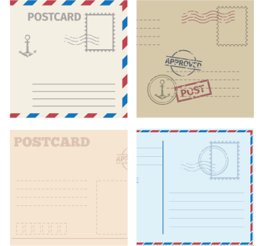 Sottobicchieri moderno design cartolina vintage - TenStickers