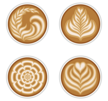 Sottobicchieri nerd motivi di latte art - TenStickers