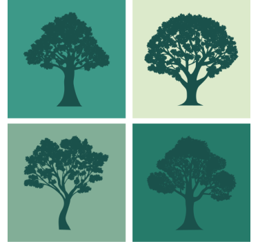 Sottobicchieri con motivi collezione silhouette alberi - TenStickers