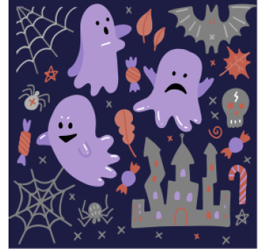 Sottobicchieri halloween fantasia di fantasmi - TenStickers