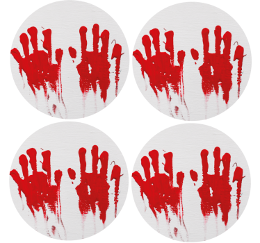 Sottobicchieri halloween motivo impronta rossa - TenStickers