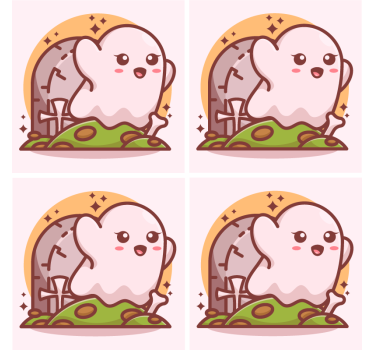 Sottobicchieri halloween illustrazione fantasma allegro - TenStickers