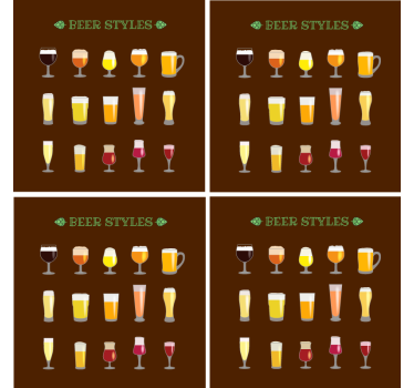 Sottobicchieri birra varietà di bicchieri birra - TenStickers