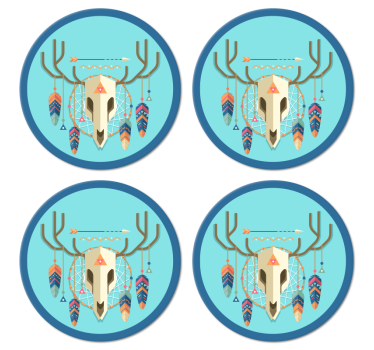 Sottobicchiere moderno Stile boho teschio - TenStickers