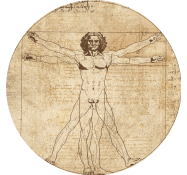 Sottobicchieri moderno illustrazione figura vitruviana - TenStickers