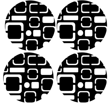 Sottobicchieri con motivi geometrici neri - TenStickers