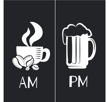 Sottobicchieri con frase caffè mattina birra sera - TenStickers