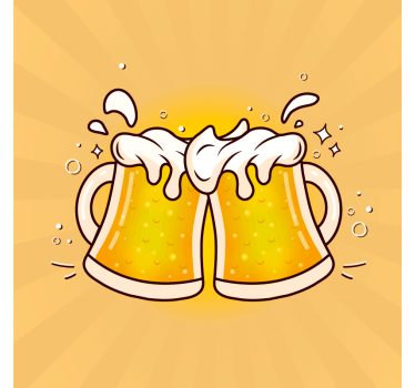 Sottobicchieri birra brindisi con boccali di birra - TenStickers
