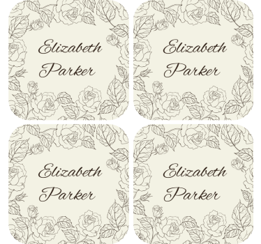 Sottobicchiere  personalizzabile Rose d'epoca - TenStickers