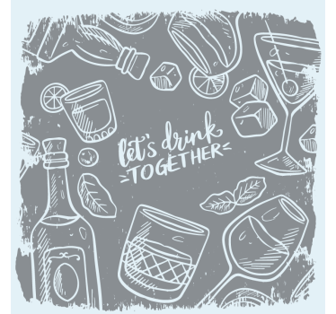Sottobicchieri birra cocktail e bicchieri - TenStickers