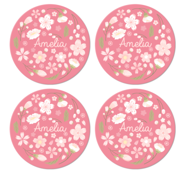 Sottobicchiere  personalizzato moderno Fiori ciliegio - TenStickers