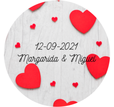 Sottobicchieri matrimonio cuori e data personalizzati - TenStickers