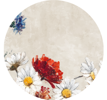 Sottobicchieri vintage composizione di fiori vivaci - TenStickers