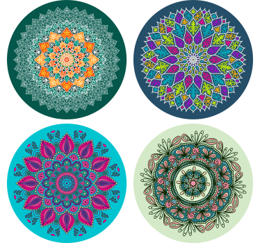 Sottobicchieri con motivi motivi mandala intricati - TenStickers