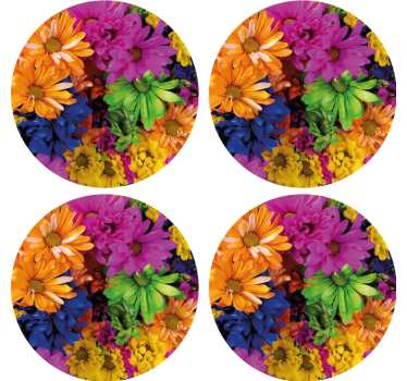 Sottobicchieri moderno composizione botanica vivace - TenStickers