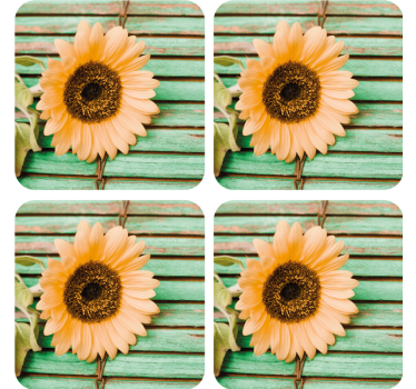 Sottobicchieri moderno girasole su sfondo verde - TenStickers