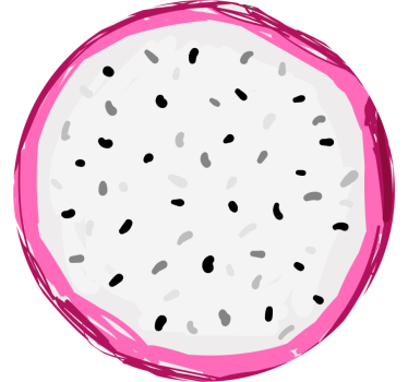 Sottobicchieri nerd fetta di frutto del drago colorata - TenStickers