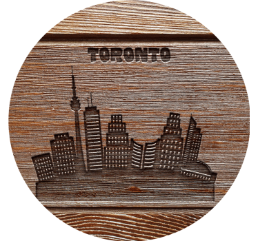 Sottobicchieri vintage silhouette skyline di toronto - TenStickers