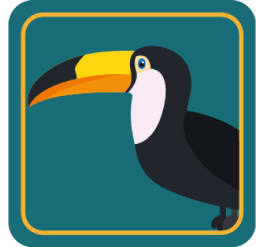 Sottobicchieri vintage illustrazione tucano tropicale - TenStickers