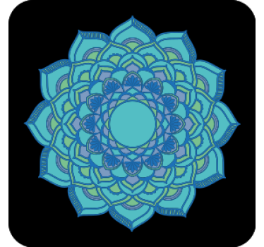 Sottobicchieri con motivi floreali blu intricati - TenStickers