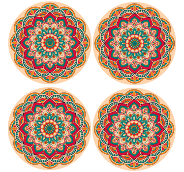 Sottobicchieri moderno a forma rotonda con mandala - TenStickers