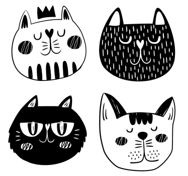 Sottobicchieri nerd illustrazioni di gatti giocosi - TenStickers