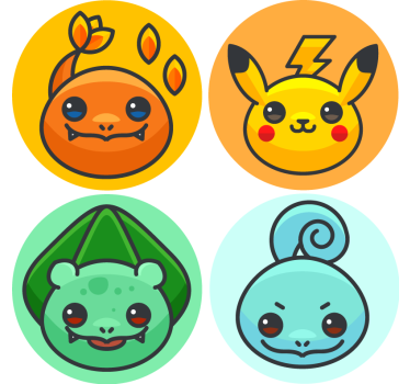 Sottobicchieri nerd personaggi dei cartoni carini - TenStickers