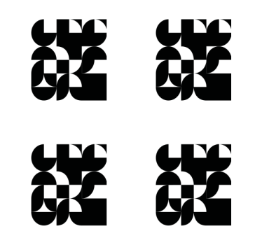 Sottobicchieri moderno a motivi geometrici monocromatici - TenStickers