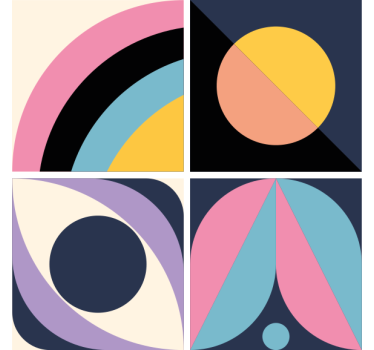 Sottobicchieri moderno blocchi di colore geometrici - TenStickers