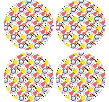 Sottobicchieri nerd forme astratte colorate - TenStickers