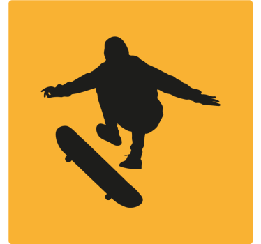 Sottobicchieri vintage silhouette skater - TenStickers