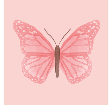 Sottobicchieri vintage illustrazione farfalla rosa - TenStickers