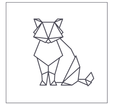 Sottobicchieri nerd figura di gatto geometrica - TenStickers