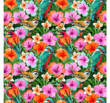 Sottobicchieri moderno uccelli tropicali floreali - TenStickers
