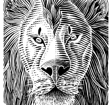 Sottobicchieri nerd illustrazione di leone dettagliata - TenStickers