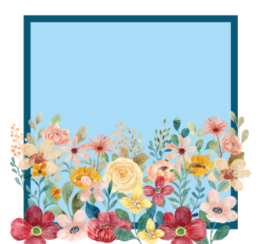 Sottobicchieri personalizzabile design con bordo floreale - TenStickers