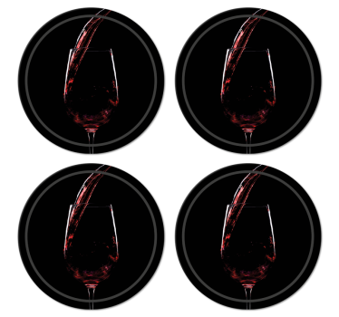 Sottobicchiere vintage Bicchiere di vino rosso - TenStickers